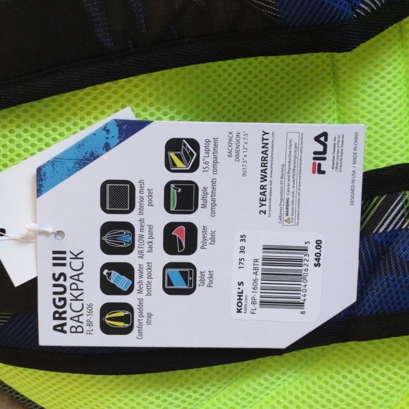 NWT Fila Backpack - Picture 5 of 5